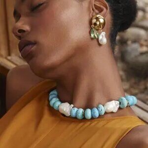 Lizzie Fortunato — Cloud Forest Ceramic & Pearl Necklace - SOLD OUT ONLINE